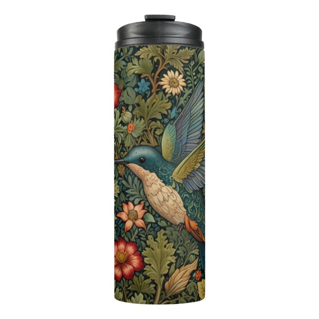 Elegant Hummingbird artwork bohemian floral  Thermal Tumbler (Front)