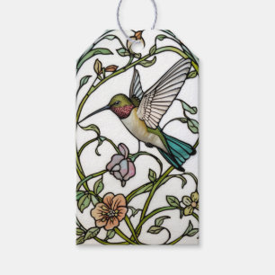 Elegant hummingbird artwork botanical boho chic gift tags