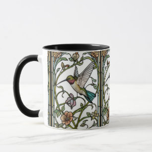 Elegant hummingbird artwork botanical boho chic mug
