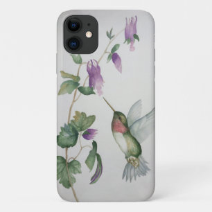 Elegant Hummingbird Garden Watercolor Painting iPhone 11 Case