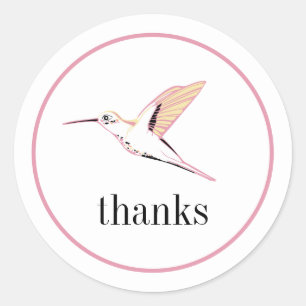 elegant hummingbird illustration classic round sticker