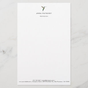 Elegant Hummingbird Letterhead