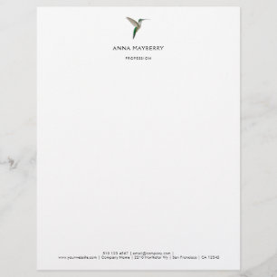 Elegant Hummingbird Letterhead