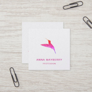 Elegant Hummingbird Square Business Card