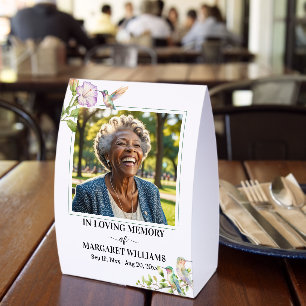 Elegant Hummingbirds Floral Photo Funeral