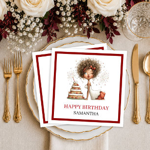 Elegant Humour Woman Burgundy Playful Birthday Nap Napkin