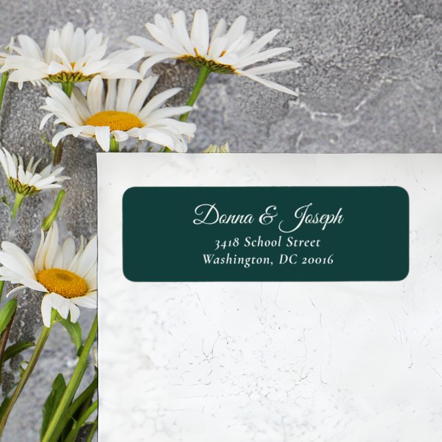 Elegant Hunter Green Custom Wedding Return Address (Creator Uploaded)