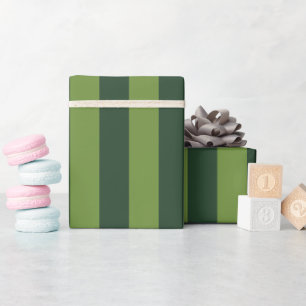 Elegant Hunter Green Garden Green Stripe  Wrapping Paper