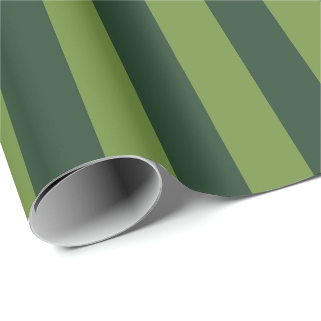Elegant Hunter Green Garden Green Stripe  Wrapping Paper (Roll Corner)