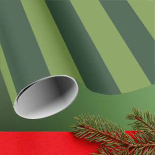 Elegant Hunter Green Garden Green Stripe  Wrapping Paper