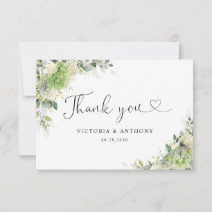 Elegant Hydrange Bridal Shower Flat Thank You Card