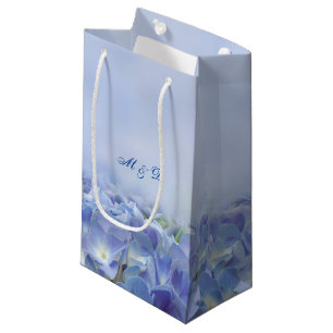 Elegant Hydrangea Blue Florals Small Gift Bag