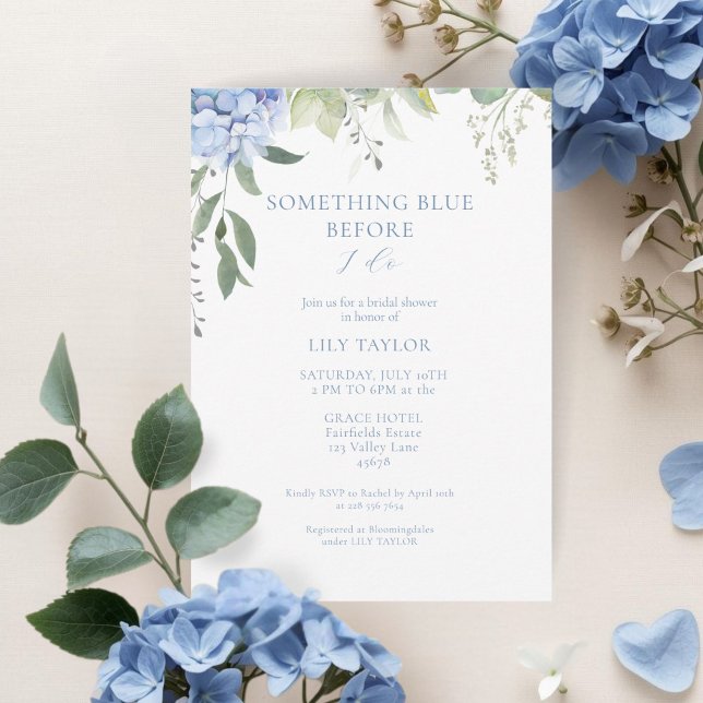 Elegant Hydrangea Bridal Shower Invitation (Creator Uploaded)