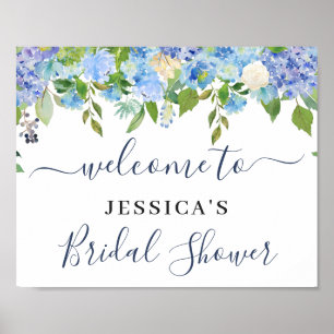Elegant Hydrangea BRIDAL SHOWER Welcome Sign