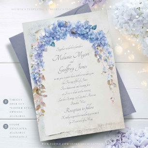 Elegant Hydrangea Floral Arch Wedding Invitation