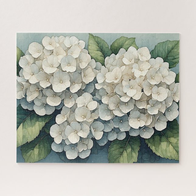 Elegant Hydrangea Flower Art Jigsaw Puzzle (Horizontal)