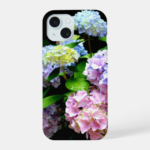 Elegant Hydrangea garden pink blue purple floral iPhone 15 Case