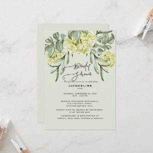 Elegant Hydrangea Mint Bridal Shower Invitation