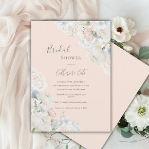 Elegant Hydrangea Peonies Bridal Shower Invitation