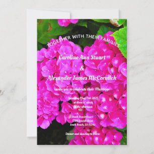 Elegant Hydrangea Pink Floral Photography Wedding Invitation