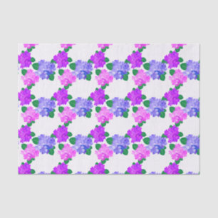 Elegant Hydrangea Pink Purple Flowers Bouquet Tissue Paper