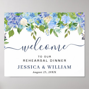 Elegant Hydrangea REHEARSAL DINNER Welcome Sign
