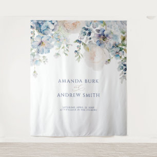 Elegant Hydrangea & Rose Wedding Tapestry