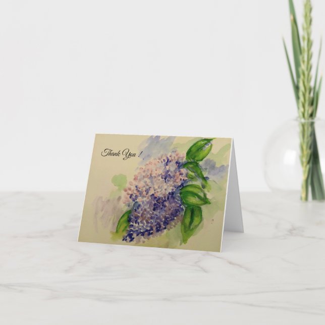 Elegant Hydrangea Thank You Card (Front)
