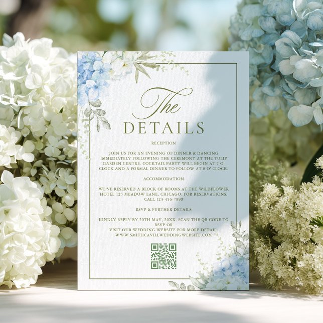 Elegant Hydrangea Wedding Details Enclosure Card (Creator Uploaded)
