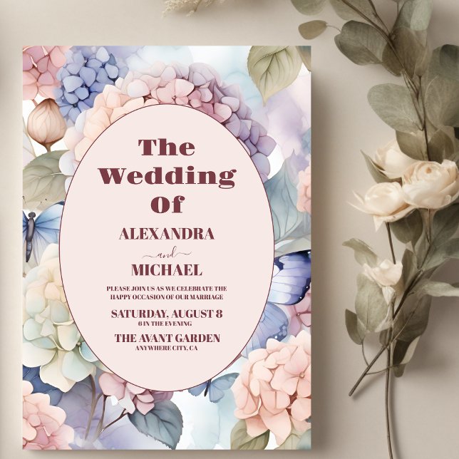 Elegant Hydrangea Wedding Invitation (Creator Uploaded)
