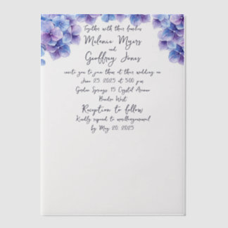 Elegant Hydrangea Wedding Vellum Invitation