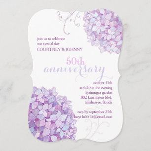Elegant Hydrangeas 50th Wedding Anniversary Party Invitation