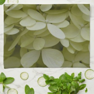 Elegant Hydrangeas Celadon Green Flowers Tea Towel