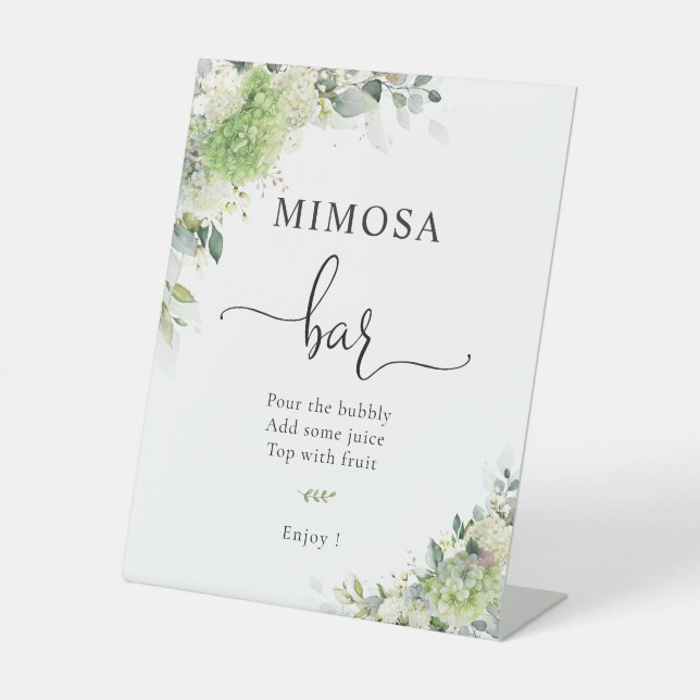 Elegant Hydrangeas Mimosa Bar Sign (Front)