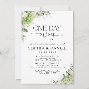 Elegant Hydrangeas One Day Away Invitation