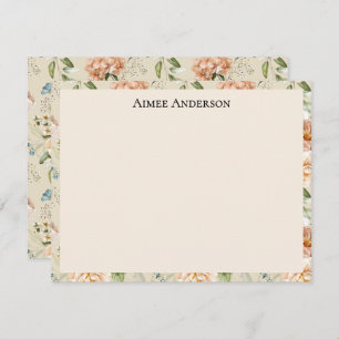 Elegant Hydrangeas Peonies Floral Pattern Frame Card
