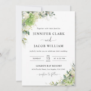 Elegant Hydrangeas Wedding Invitation
