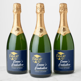 ELegant I did it Success Graduation Party  Sparkling Wine Label