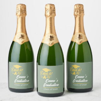 ELegant I did it Success Graduation Party  Sparkling Wine Label