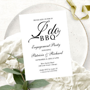 Elegant I DO BBQ Engagement Party Invitation