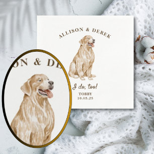 Elegant I Do Too Retriever Dog Cocktail Wedding Napkin