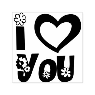 Elegant I Love You Minimalist Black Self-inking Stamp