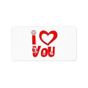 Elegant I Love You Minimalist Red Label