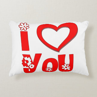 Elegant I Love You Throw Pillow | Minimalist Red