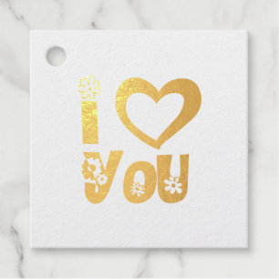 Elegant I Love You Throw Pillow Minimalist Red Favour Tags