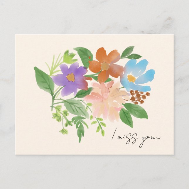 elegant “I Miss You” postcard (Front)
