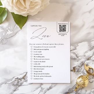 Elegant I Spy Wedding Game Card