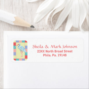 Elegant Ibis Bird Pastel Coastal Art Design