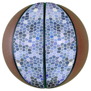 Elegant ice blue mosaic basketball