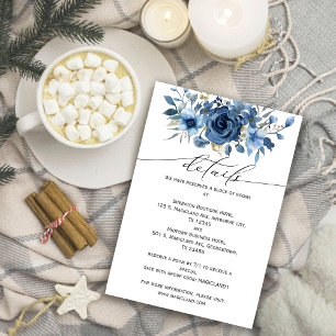 Elegant Ice Blue Winter Floral Enclosure Card